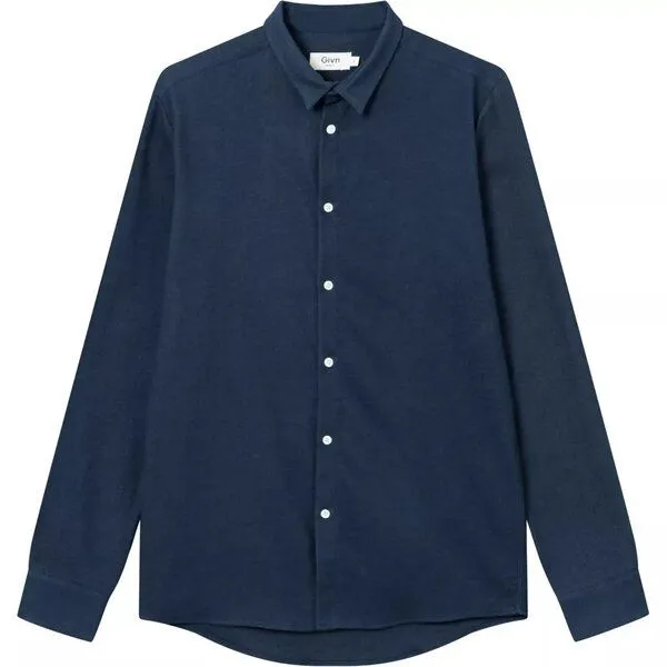 Givn Berlin Givn Berlin GOTS Flanellhemd aus Bio-Baumwolle Modell: Kent, Marine blau, – Produktbild 4 von 4