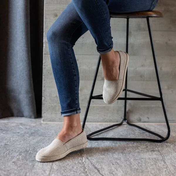Gottstein Gottstein Camping Linen-Espadrille aus zertifizierten Leinen für Damen - Sommerschuh mit Gummisohle, Beige, – Produktbild 2 von 4