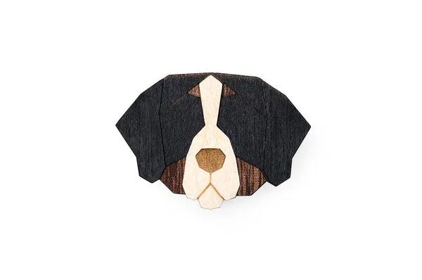 BeWooden BeWooden Brosche aus Holz Bernese Mountain – Produktbild 4 von 4