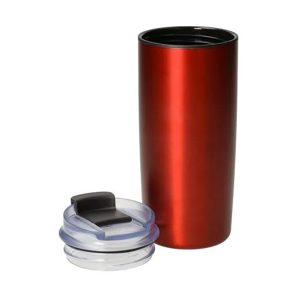elasto elasto Kaffeebecher "Arabica" aus robustem Edelstahl - doppelwandiger Isolierbecher, Rot, – Produktbild 2 von 5
