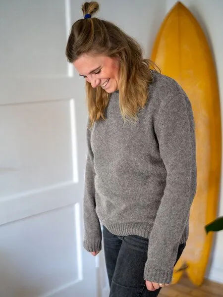 FUXBAU FUXBAU Frauen Merino Strickpullover, Braunmeliert, – Produktbild 4 von 4