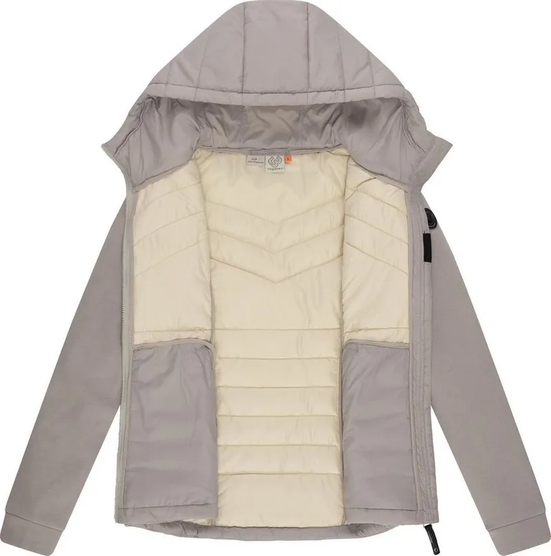 ragwear ragwear Outdoorjacke Sandrra Steppjacke aus modernem Materialmix mit Kapuze, Braun, – Produktbild 1 von 5