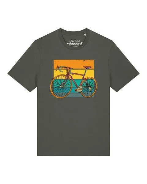 watapparel watapparel T-Shirt Unisex Retro Bike, Khaki, – Produktbild 1 von 2
