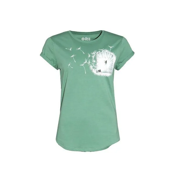 FÄDD FÄDD Damen T-Shirt Rundhals aus Bio-Baumwolle "Der weiße V" Grün, Grün, – Produktbild 1 von 4