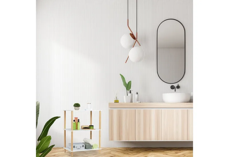 RELAXDAYS RELAXDAYS Standregal mit 3 Ebenen, 1-tlg., Braun|weiß, – Produktbild 2 von 5