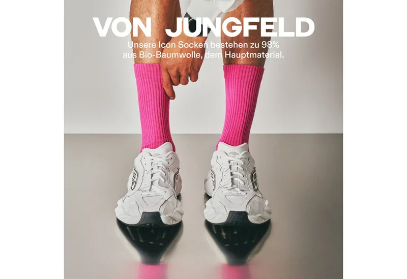 von Jungfeld von Jungfeld Tennissocken CASUAL CLASSIC Bio-Baumwolle 36-46 Unisex 2 Paar (2-Paar, 2er-Pack) Sportsocken mit verstärkter Ferse & Fußsohle für Damen & Herren, Weiß, – Produktbild 2 von 5