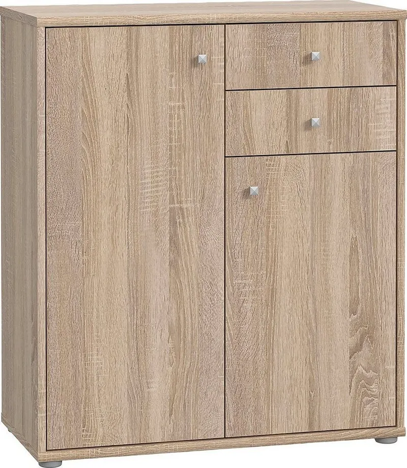 FORTE Kommode Tempra, Kommode, 2 Türen, 2 Schubkästen, viel Stauraum, Breite 73,7 cm, Beige, – Produktbild 7 von 8