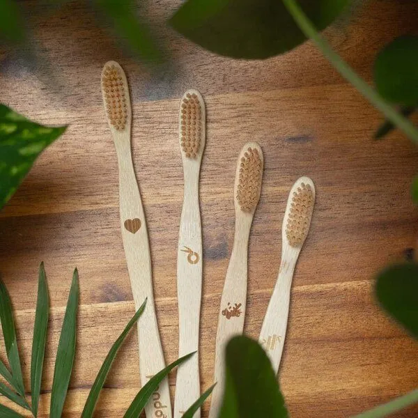pandoo pandoo 4er Vorteilspackung - Bambus Zahnbürste - vegan & umweltfreundlich – Produktbild 3 von 3