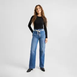 DAWN DEW Flared Soft Denim - French Pocket - Medium Blue - Medium Blue / 24 / 30 – Produktbild 1 von 1