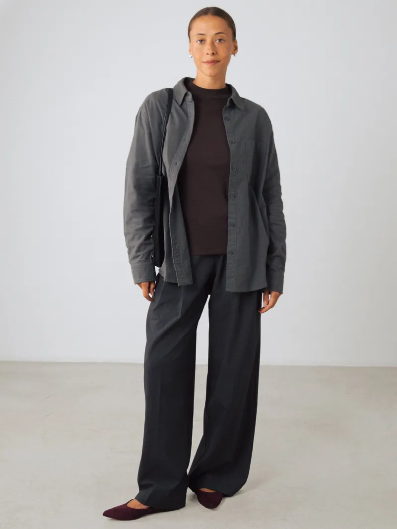 Honest Basics Honest Basics Damen vegan Flanellhemd Badger, Grau, – Produktbild 1 von 2