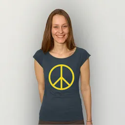 HANDGEDRUCKT HANDGEDRUCKT RESTPOSTEN "Peace" Bamboo Frauen T-Shirt – Produktbild 1 von 1