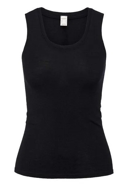 hessnatur hessnatur Tanktop PURE FUNCTION aus Bio-Merinowolle mit Seide, Schwarz, – Produktbild 2 von 4