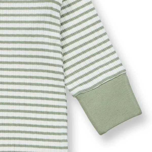 Sense Organics sense-organics Baby Strampler geringelt, Modell TONA, Salbeigrün-weiß geringelt, – Produktbild 3 von 4