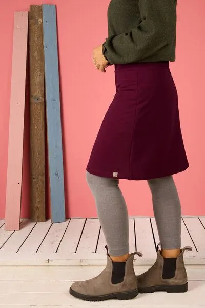 La Gitana La Gitana Damen Rock Sweatstoff A-Linie „Aurian“ nachhaltig & fair, Bordeaux (rot), – Produktbild 3 von 4