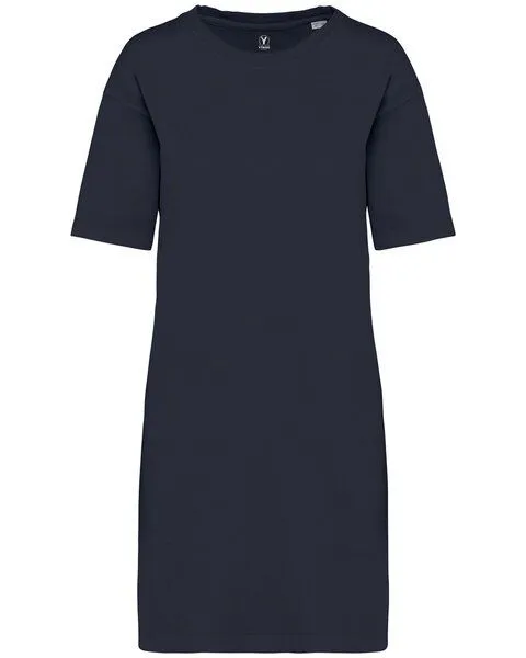 YTWOO YTWOO Ausgewaschenes Damen T-Shirt Kleid aus 100% Bio-Baumwolle, Dunkelgrau, – Produktbild 1 von 2