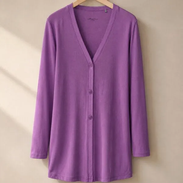 comazo comazo Jacke langarm aus Micromodal / Elasthan, Purple, – Produktbild 1 von 3