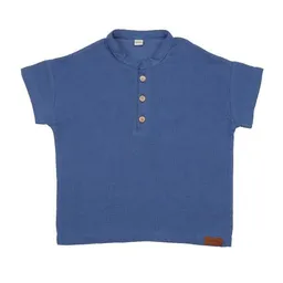 Walkiddy Baby T-Shirt GOTS zertifiziert – 95% Bio-Baumwolle, Blau, mit Knopfleiste, Kurzarm, weich & bequem | Walkiddy – Produktbild 1 von 1
