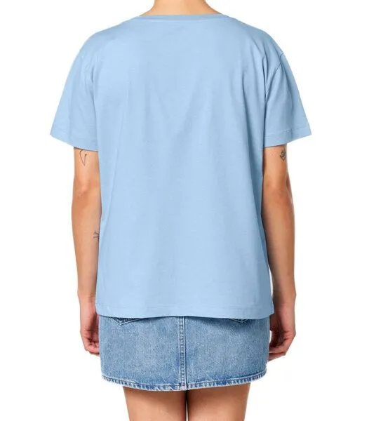 YTWOO YTWOO Damen-Scoop-Neck-T-Shirt aus Bio-Baumwolle, Hellblau, – Produktbild 1 von 4