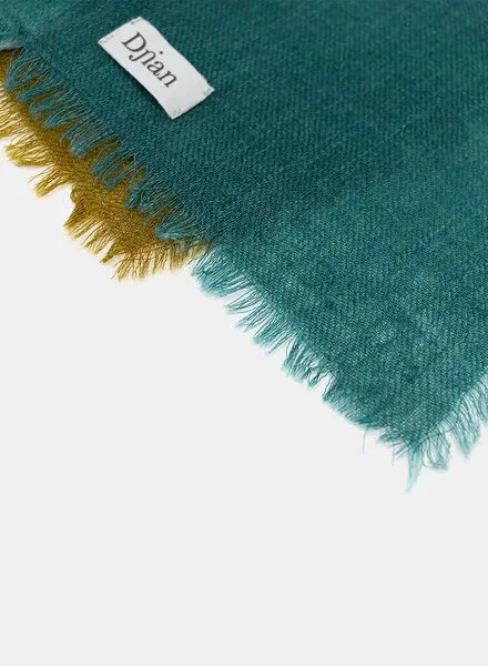 Djian Djian ILVIE –Schal aus Merino-Wolle, mulesing-frei, Grün / braun, – Produktbild 2 von 3