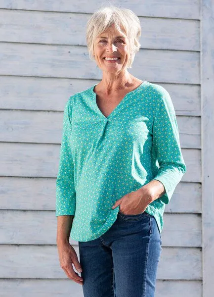 Heidekönigin Heidekönigin Blusenshirt bedruckt, Lagune, – Produktbild 2 von 2