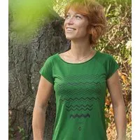 päfjes päfjes ZickZack Zacken - Fair gehandeltes Tencel Frauen T-Shirt, Grün, – Produktbild 1 von 1