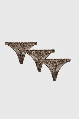 Understatement Understatement Damen vegan Multipack 3x Tanga Spitze Leopard – Produktbild 1 von 1
