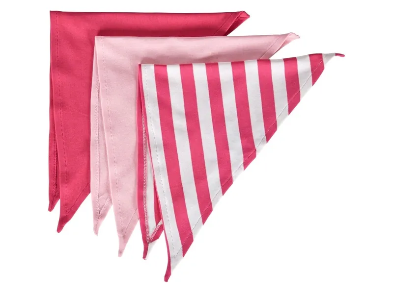 HANS NATUR Baby und Kinder Dreieckstuch Bio-Baumwolle 3er Set rosa pink Maße 60 x 30 cm, Mehrfarbig, – Produktbild 1 von 1