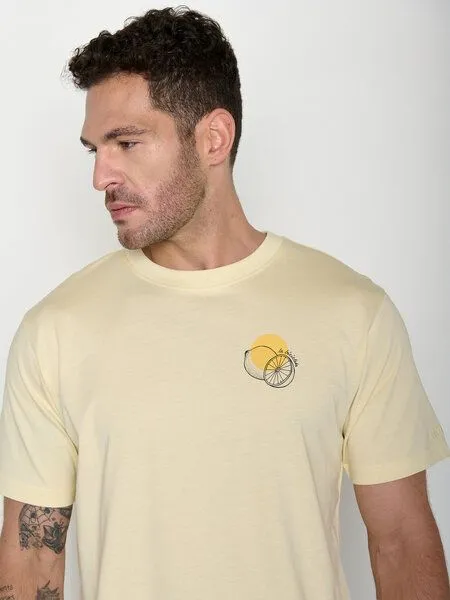 GreenBomb GREENBOMB La Bicicleta Fusion - Lässiges Oversize-T-Shirt aus Bio-Baumwolle / hochwertiger Print / GOTS / Fair & Vegan, Weiß (vanilleeis), – Produktbild 3 von 4
