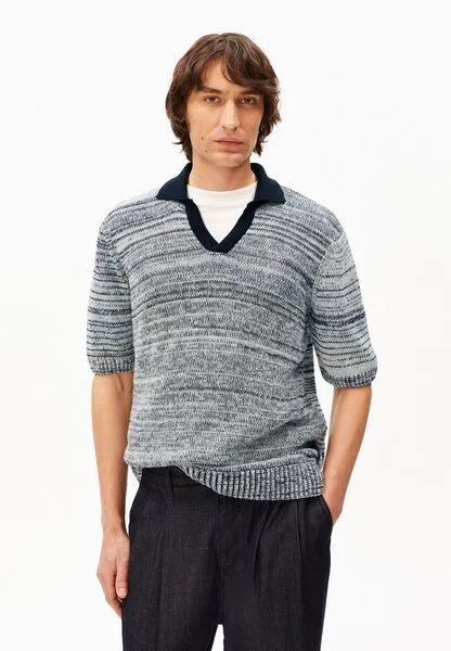 ARMEDANGELS ARMEDANGELS YARNMIX Herren Pullover aus Bio-Baumwolle, Black-oatmilk-wedgwood, – Produktbild 1 von 4