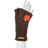 short'n'pietz short'n'pietz Schurwollhandstulpen mit Blumenmotiv, handgestrickt – Produktbild 1 von 1
