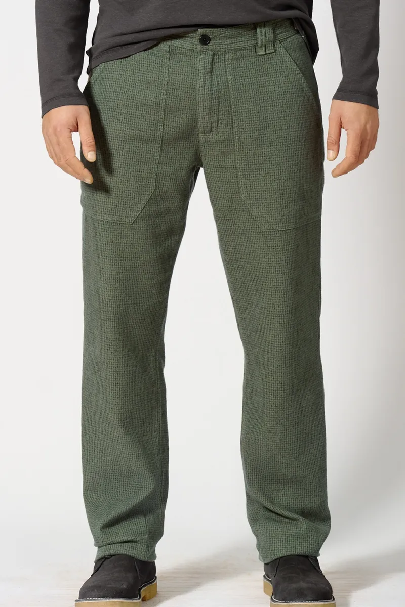 HempAge Hempage Herren vegan Hose Mit Hahnentrittmuster Moosgrün, Grün, – Produktbild 2 von 2