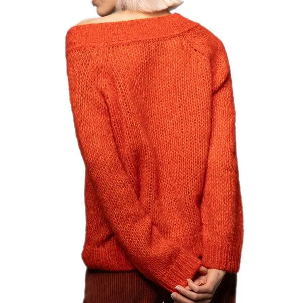 Alma & Lovis Alma & Lovis flauschiger Pullover aus Alpaka und Baumwolle, Rot, – Produktbild 3 von 4