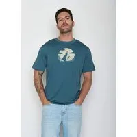 GreenBomb GREENBOMB Nature Clouds Ride Fusion - Lässiges Oversize-T-Shirt aus Bio-Baumwolle / hochwertiger Print / GOTS / Fair & Vegan, Blau (gezeitenblau), – Produktbild 1 von 1