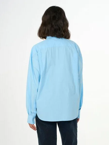 KnowledgeCotton Apparel KnowledgeCotton Apparel Bluse - Boxy poplin shirt bright - aus Bio-Baumwolle, Airy blue (blau), – Produktbild 2 von 2