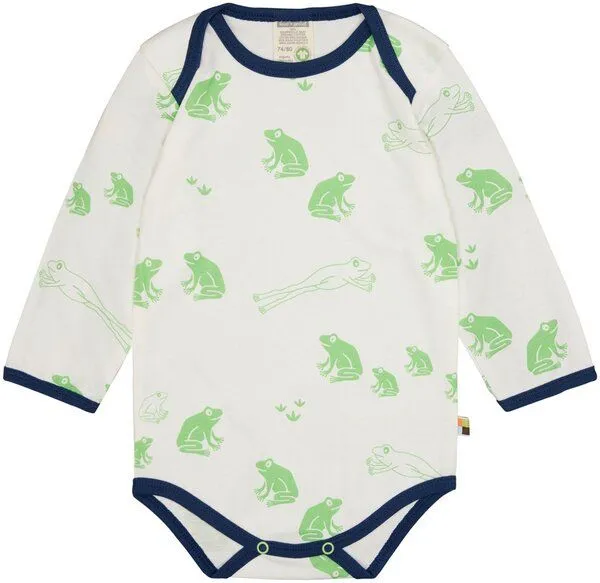 loud + proud loud + proud Babys & Kinder Body langarm Druck, GOTS-zertifiziert, Opal(grün), – Produktbild 1 von 2