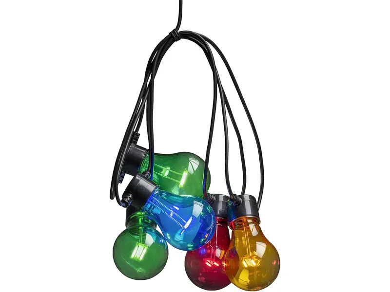 Konstsmide Konstsmide LED-Lichterkette Party, 6h Timer, 5 Birnen bunt, 40 Dioden warmweiß – Produktbild 1 von 1