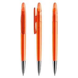 prodir prodir® Drehkugelschreiber DS 5 mit polierter Metallspitze, blaue Mine, orange transparent – Produktbild 1 von 1