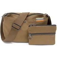seasara seasara Tasche Umhängetasche aus Bio-Baumwolle (Canvas), navy blue oder camel, Camel, – Produktbild 1 von 4