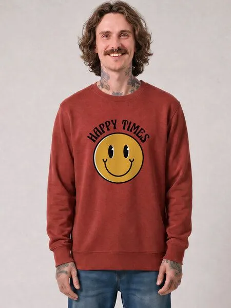 watapparel watapparel Sweatshirt Unisex Happy times, Earthy red, – Produktbild 2 von 2