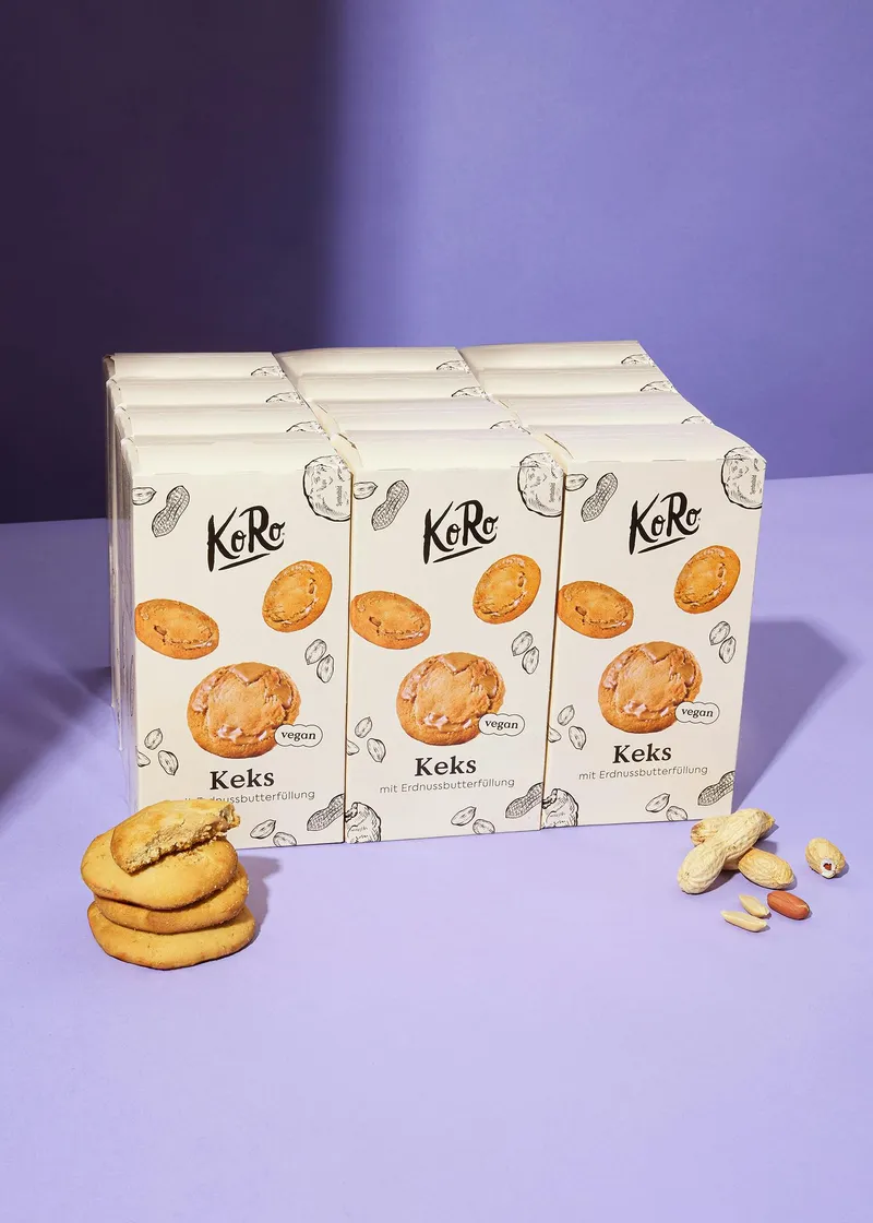 KoRo Gefüllter Erdnussbutterkeks 12 x 150 g – Produktbild 3 von 5