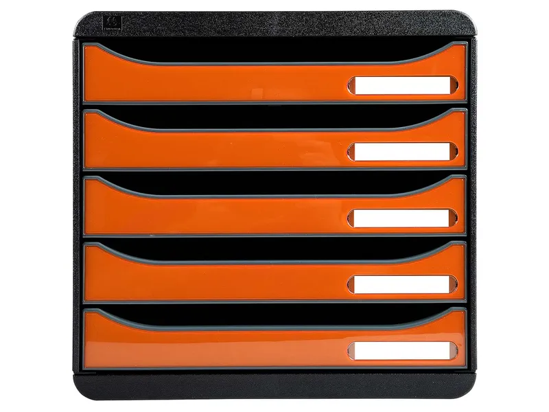 Exacompta Exacompta Schubladenbox "Iderama", DIN A4+, 5 Schubladen offen, orange glänzend – Produktbild 1 von 1