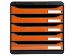 Exacompta Exacompta Schubladenbox "Iderama", DIN A4+, 5 Schubladen offen, orange glänzend – Produktbild 1 von 1