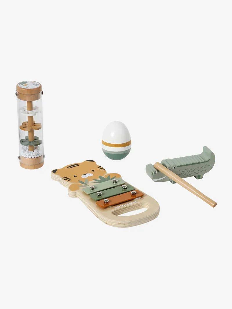 Vertbaudet 4-teiliges Set Baby Musikinstrumente TANSANIA, Braun, – Produktbild 3 von 4