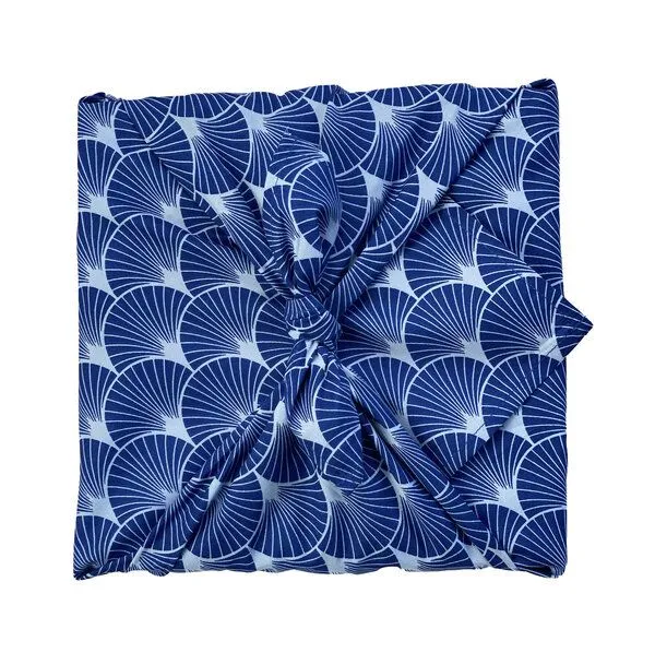 FabRap Gift Wrap FabRap Gift Wrap Wiederverwendbare Geschenkverpackung Furoshiki (einseitig), Indigo fans (dunkelblau), – Produktbild 2 von 4