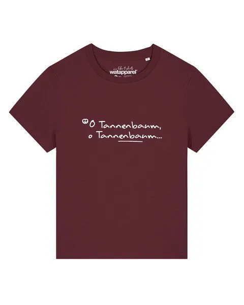 watapparel watapparel T-Shirt Frauen O Tannenbaum, Burgundy, – Produktbild 1 von 2