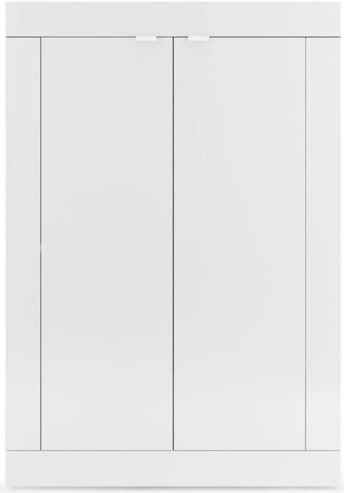 Home affaire Schuhschrank Basic Breite 78 cm, Höhe 116 cm, Schuhkommode, moderne Rahmenoptik, Metallgriffe, 4 Einlegeböden, Weiß, – Produktbild 2 von 5