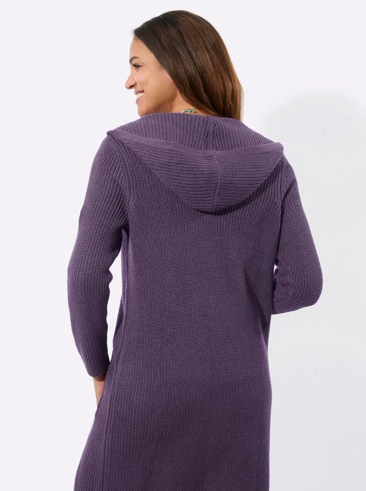 Witt Witt Strickjacke Strickmantel Langarm Ripp, Lila, – Produktbild 2 von 4