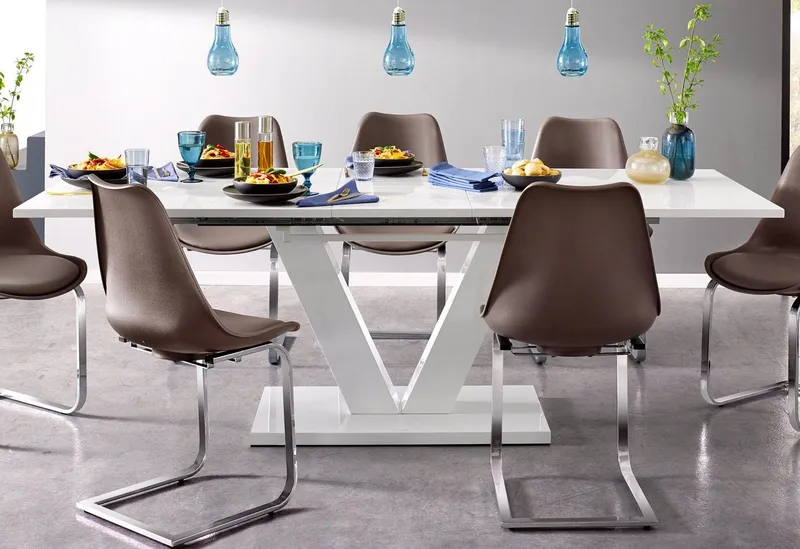 OTTO home Esstisch ausziehbar Andy (Tisch, Esstisch), mit Auszugsfunktion, 2 Breiten (140-180 cm oder 180-220 cm), Weiß, – Produktbild 5 von 8
