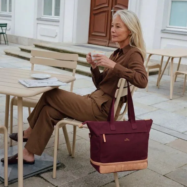 Sperling Sperling Erweiterbarer Shopper "Divided" aus recyceltem PET, vegan, Robin cream (rot), – Produktbild 2 von 4