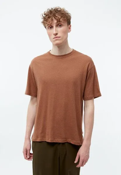 Givn Berlin Givn Berlin Leinen T-Shirt Modell: Lasse, Pecan brown (braun), – Produktbild 2 von 5